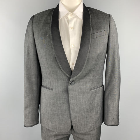 PAUL SMITH Size 40 Charcoal Wool Shawl Lapel Regular Tuxedo