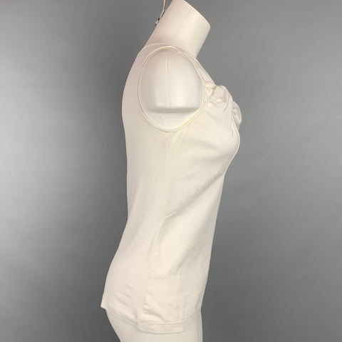 BRUNELLO CUCINELLI Taille S Blouse nouée en coton/lycra blanc
