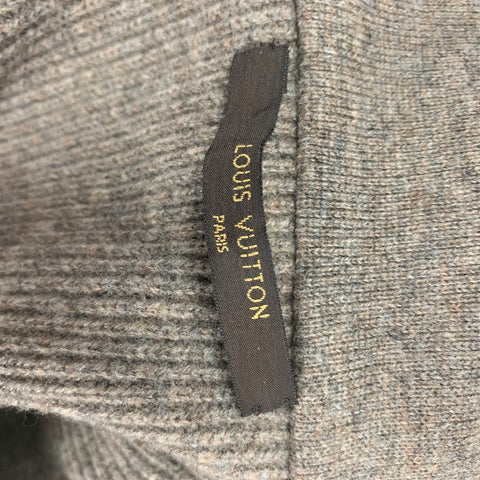 LOUIS VUITTON Size XL Taupe Knitted Wool Cashmere Jacket