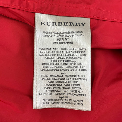 BURBERRY Size 40 Red Black Polyester Hooded Jacket