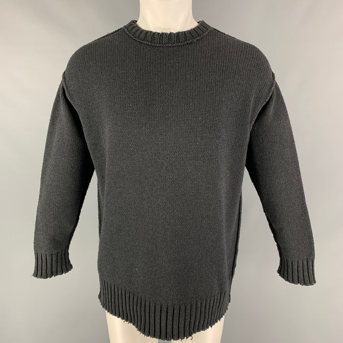 R13 Taille XS Charbon surdimensionné Pull surdimensionné en laine acrylique