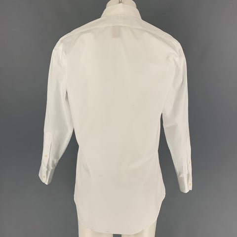BERGDORF GOODMAN Size M White Cotton Button Up Long Sleeve Shirt