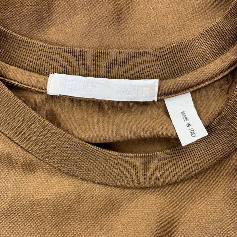 HELMUT LANG Size M Brown Cotton Sleeveless T-shirt