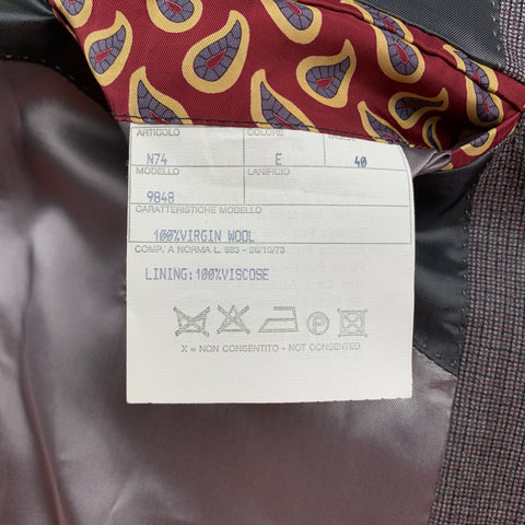 PAUL SMITH The Byard Size 40 Grey Houndstooth Virgin Wool Notch Lapel Sport Coat