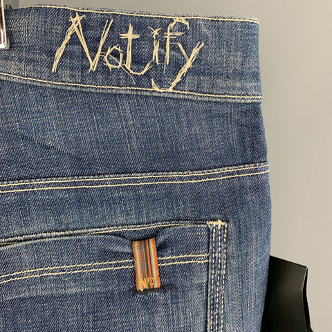 NOTIFY Size 31 x 34 Indigo Wash Denim Zip Fly Jeans