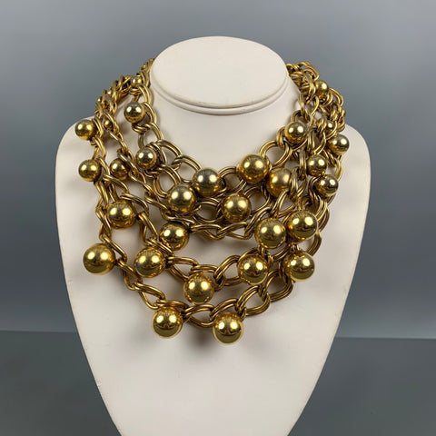 YVES SAINT LAURENT Gold Chain Link Metal Necklace