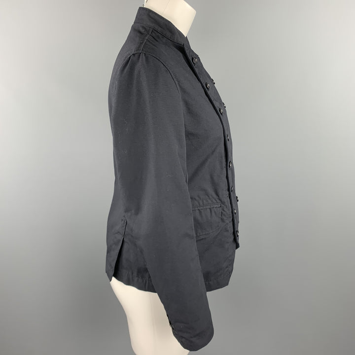 F W K Size M Black Nylon / Cotton Double Breasted Jacket