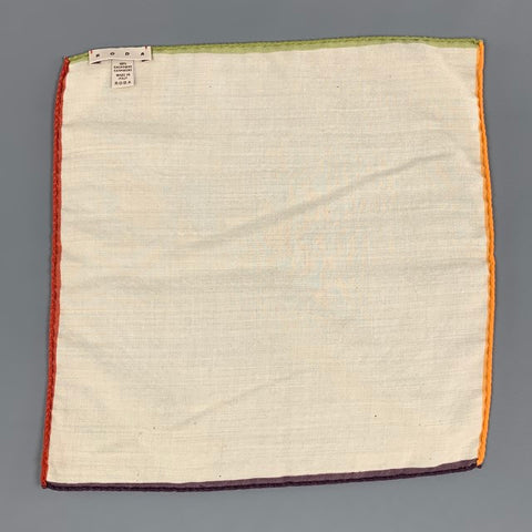 RODA Cream Multi-Color Cashmere Pocket Square