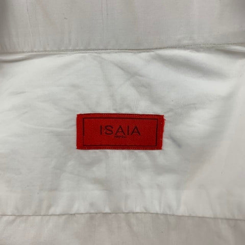 ISAIA Size S White Cotton Button Up Long Sleeve Shirt