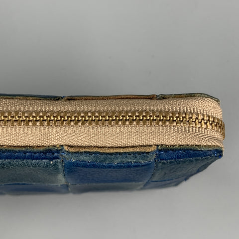 DAMASQUINA Patchwork Navy & Blue Leather Wallet