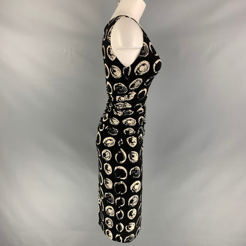 NORMA KAMALI Size S Black White Circles Dress