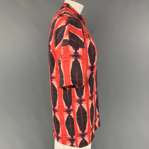 LABRUM Size XL Brick Black Abstract Print Cotton Crew-Neck T-shirt