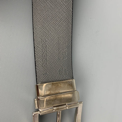 PRADA Size 40 Navy Taiga Leather Belt