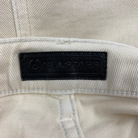 BELSTAFF Size 30 Cream Brown Mixed Fabrics Cotton Blend Slim Low Rise Jeans