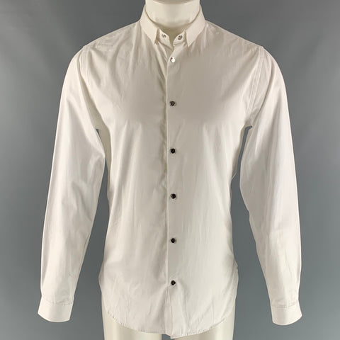 THE KOOPLES Camisa de manga larga con botones de algodón liso blanco talla S