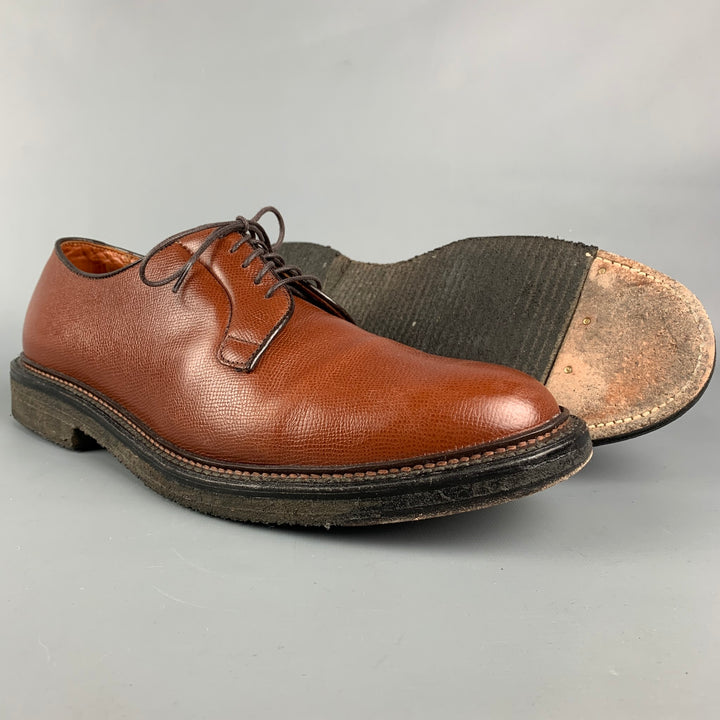ALDEN Size 11 Brown Textured Leather Lace Up All Weather Walker Shoes