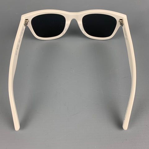 SAINT LAURENT White Acetate Mirrored Sunglasses