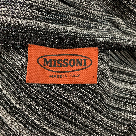MISSONI Size One Size Silver & Black Knitted Viscose Blend Cardigan