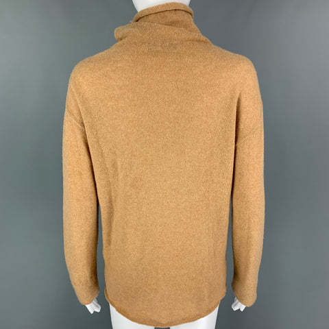 PIAZZA SEMPIONE Size L Camel Knitted Mock Neck Sweater