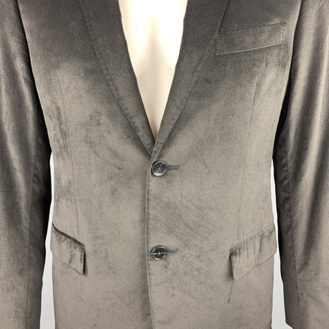 Z ZEGNA Size 40 Black Velvet Notch Lapel Sport Coat