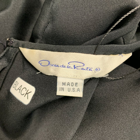 OSCAR DE LA RENTA Size 10 Black Long Sleeve Blouse