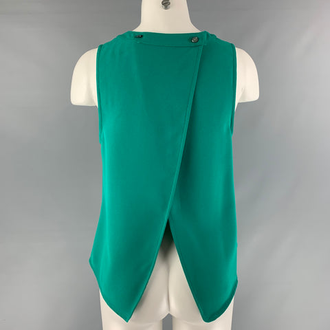 TRINA TURK Talla M Blusa Lisa Poliéster Verde