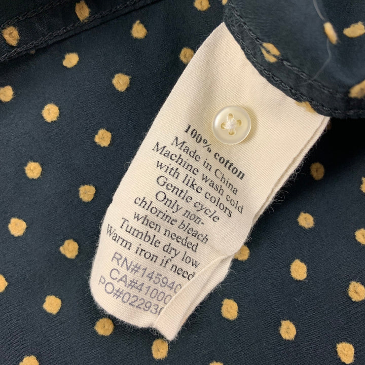 LIFE / AFTER / DENIM Size M Black Yellow Embroidery Cotton Long Sleeve Shirt