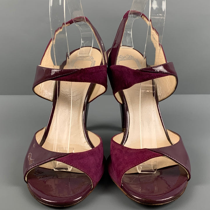 CHRISTIAN DIOR Size 9 Purple Patent Leather Sandals