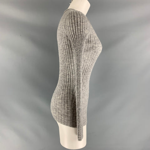 MICHAEL STARS Size One Size Grey Cashmere Ribbed Casual Top