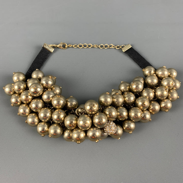 VINTAGE Gold Large Bead Necklace
