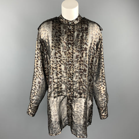VIVIENNE WESTWOOD Size S Silver & Brown Polyester Shirt