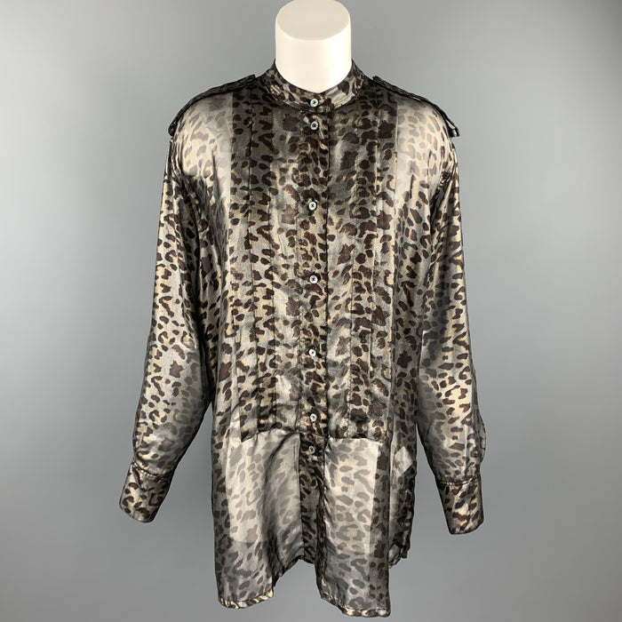 VIVIENNE WESTWOOD Size S Silver & Brown Polyester Shirt