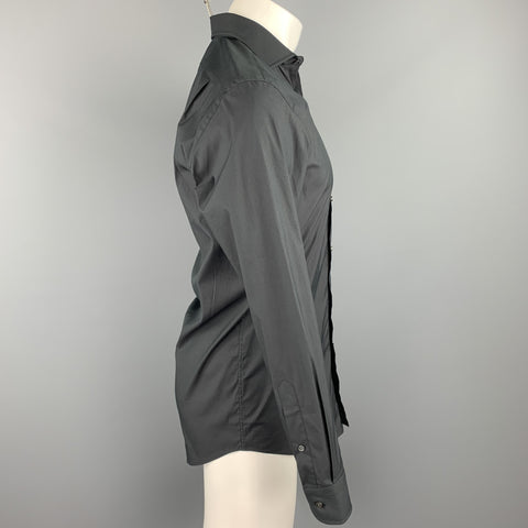 RALPH LAUREN Black Label Size S Black Cotton Blend Button Up Long Sleeve Shirt