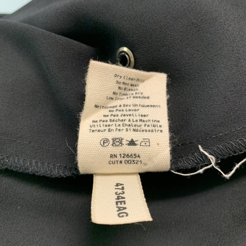 L'AGENCE Size S Black Polyester Grommets Patch Pockets Shirt