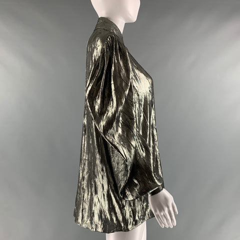 MICHAEL KORS COLLECTION Taille 2 Blouse métallisée en polyester et soie argentée