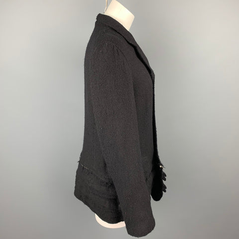 COMME des GARCONS Veste à revers cranté en laine texturée noire