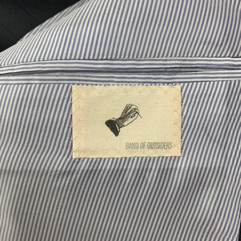 BAND OF OUTSIDERS Size 44 Charcoal Navy Plaid Wool Notch Lapel Sport Coat