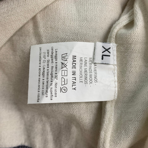 CONNOLLY Size XL Cream Wool Short Sleeve Polo