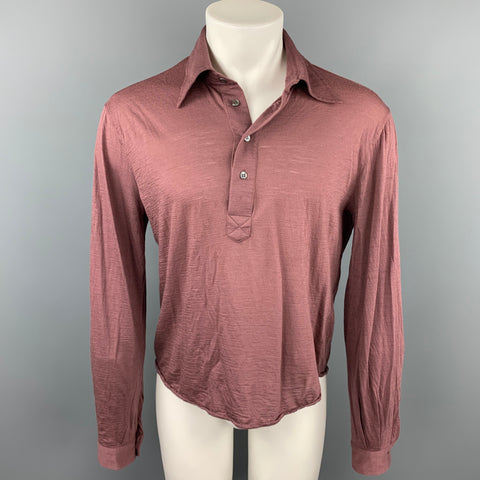 CoSTUME NATIONAL Size M Mauve Wool Buttoned Long Sleeve Polo