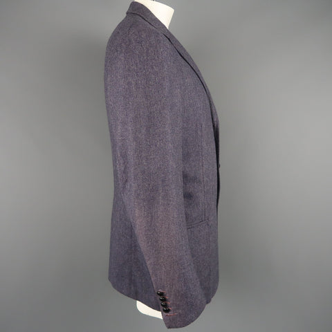 TOM FORD 46 Long Light Purple Herringbone Wool / Cashmere Notch Lapel Sport Coat