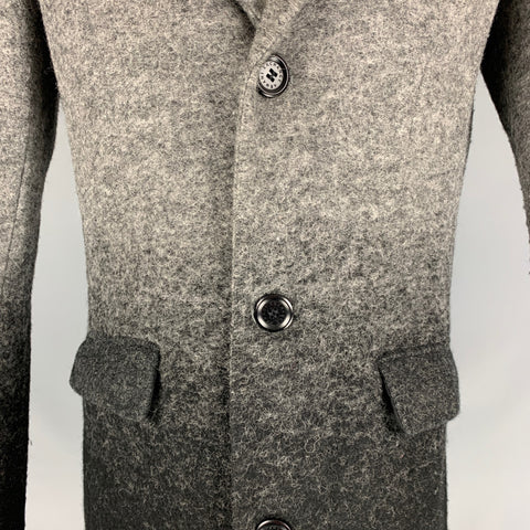 ARMANI EXCHANGE Chest Size 40 Size 40 Grey Black Ombre Wool Blend Coat