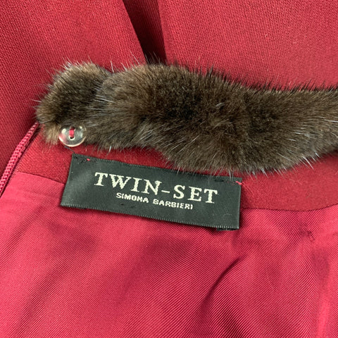 TWIN-SET by Simona Barbieri Size 2 Burgundy Polyester Sleeveless Dress