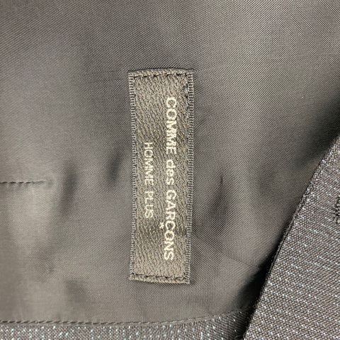 COMME des GARCONS HOMME PLUS SS 19 Size L Black Blue Metallic Ruched Sport Coat