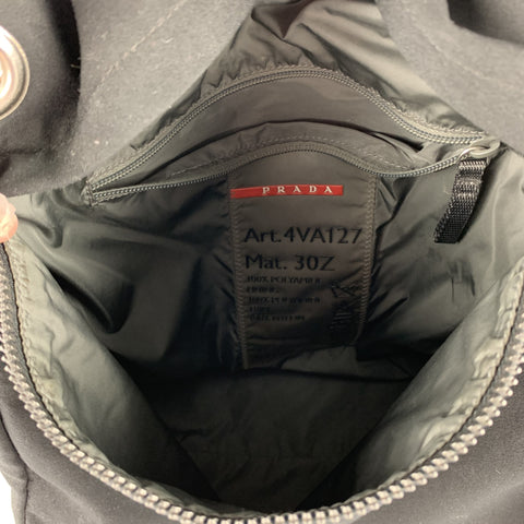 PRADA Black Polyamide Canvas Messenger Handbag