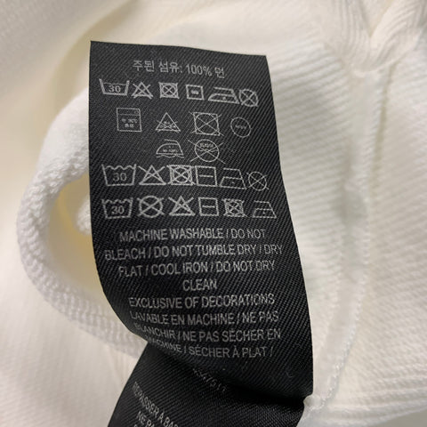 BURBERRY Size L White Solid Cotton Cropped Sweatshirt