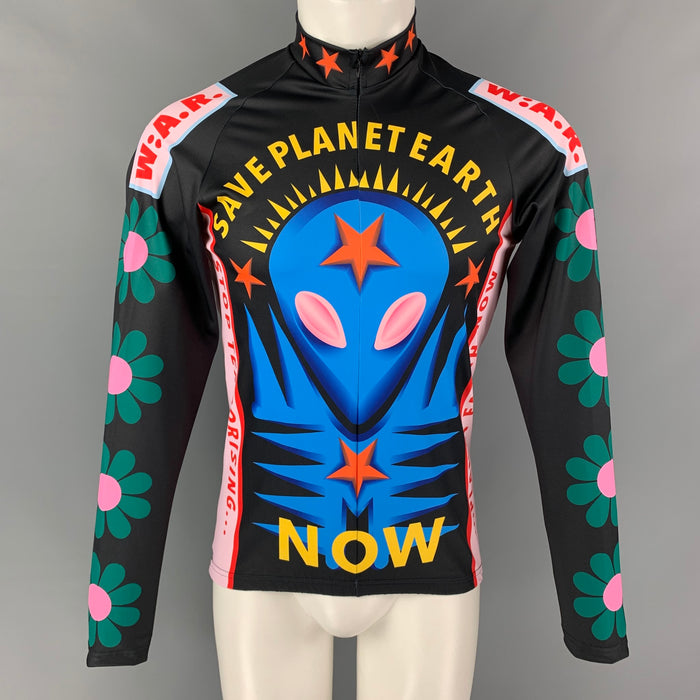 WALTER VAN BEIRENDONCK FW21 Size M Black Graphic Jersey Bike Top
