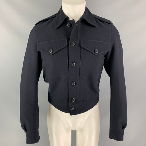 BURBERRY PRORSUM Spring 2015 Size 38 Navy Blue Cashmere Blend Jacket