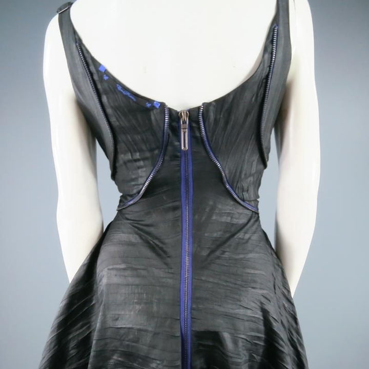 COSA NOSTRA by Jeffrey Sebelia Size M Black Textured Silk Blend Jacket & Dress Set