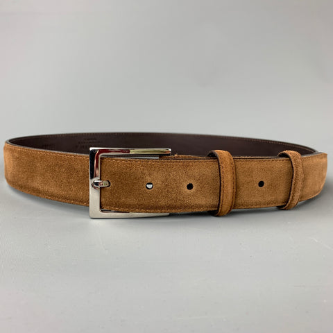 CARMINA Size 36 Brown Suede Leather Belt