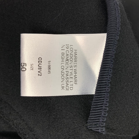 HARRIS WHARF LONDON Size 40 Black Wool Notch Lapel Sport Coat